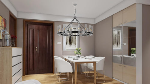 16-Light Matte Black Chandelier